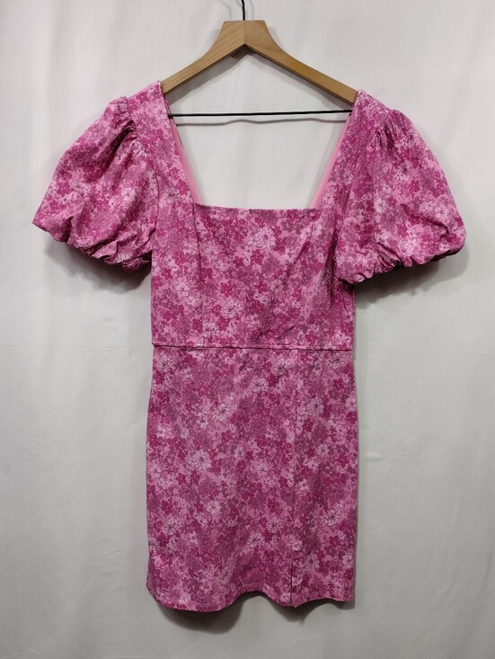 Trixxi Dresses & Skirts - Trixxi Floral Puff-Sleeve Square-Neck Mini Dress Women's L Barbircore Cottagecor